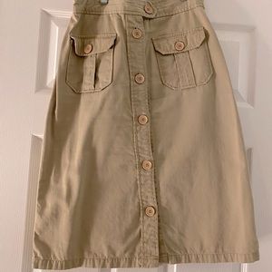 Vintage Button-down khaki pencil skirt